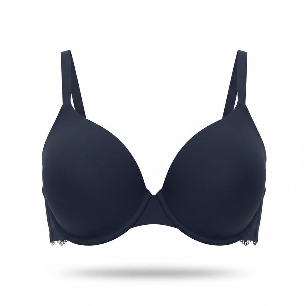 Soma Embraceable Enchanting Lace Demi Bra Black 38C Underwire Padded 052101